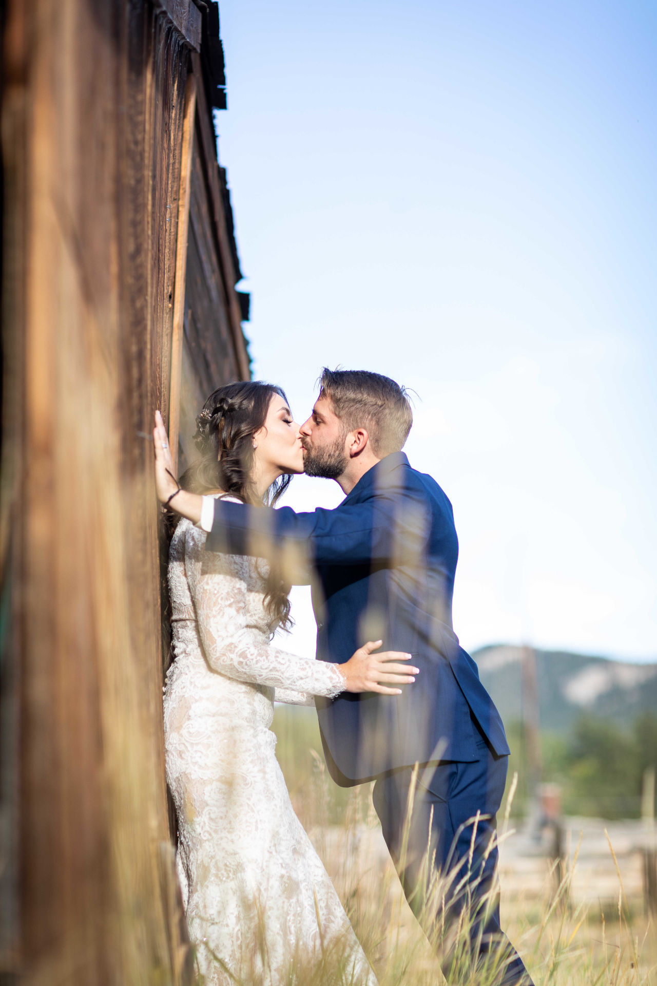 Victoria & Taylor, Colorado Bride & Groom, Barn, Bright, Kiss, Photojournalistic, Sunny